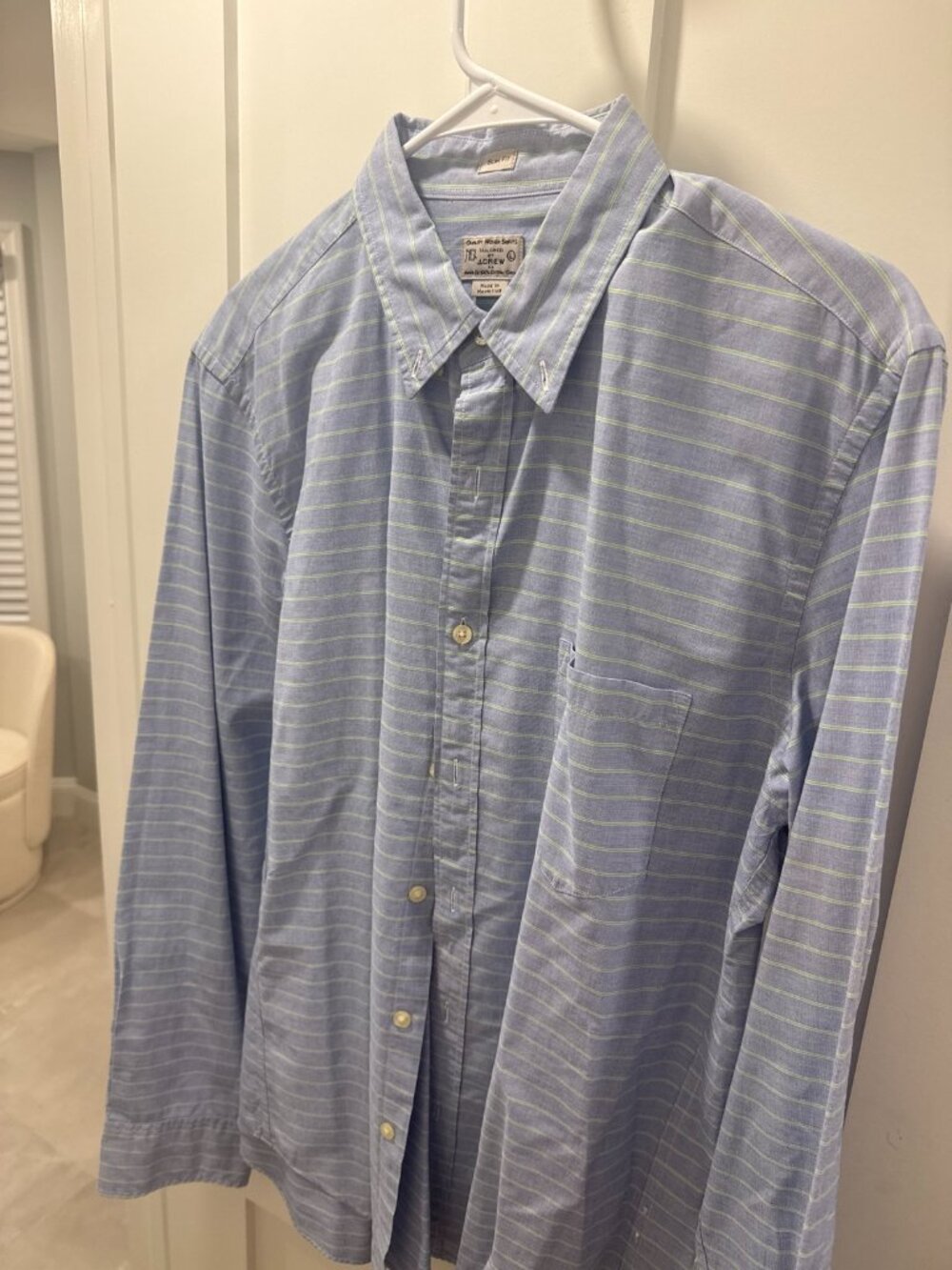 J.Crew Slim Fit Striped Button Down Shirt Mens Large